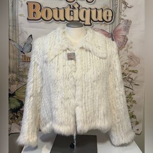 Beige Rabbit Fur Jacket